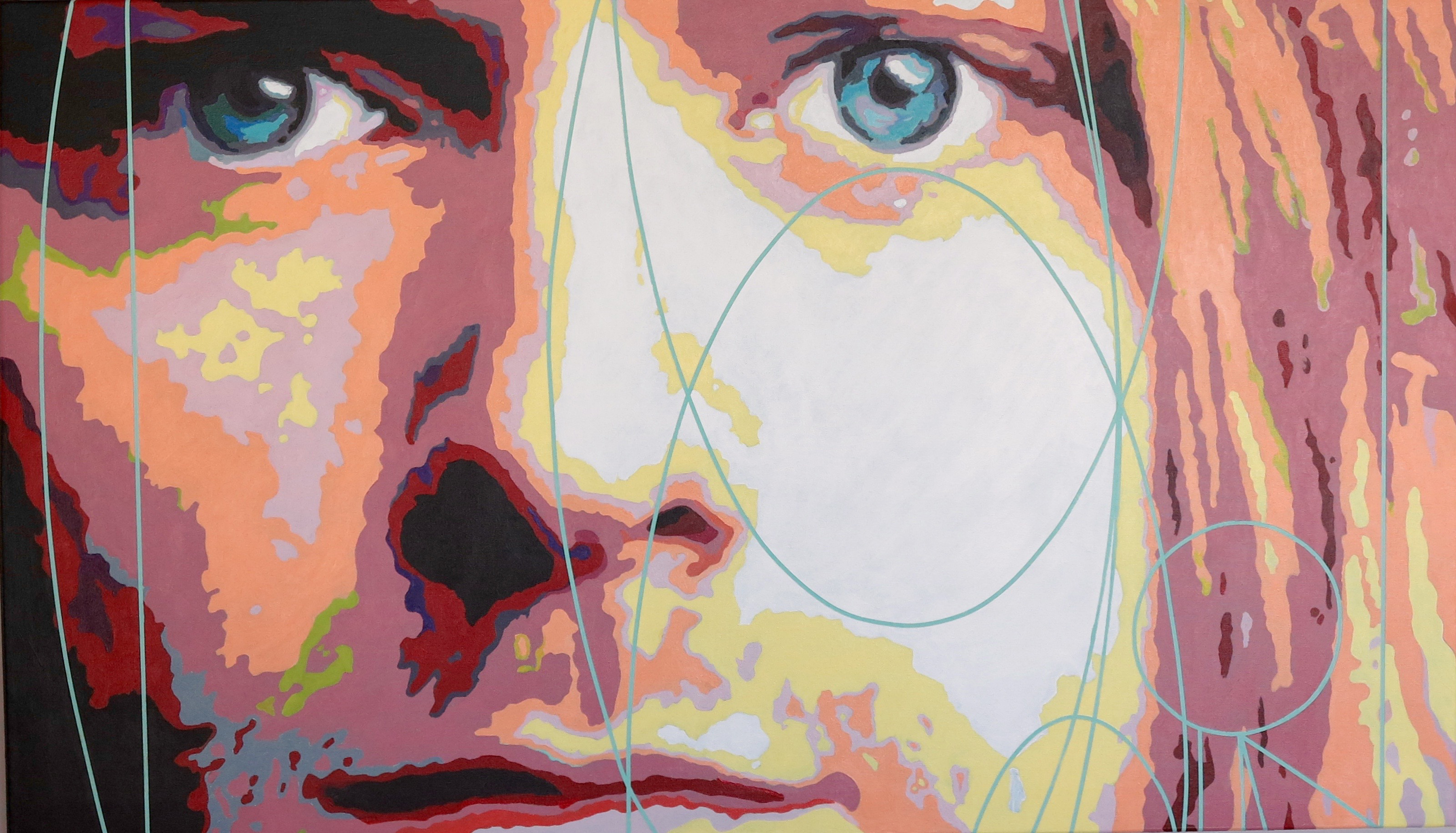 Cobains Eyes 40x24 acrylic canvas