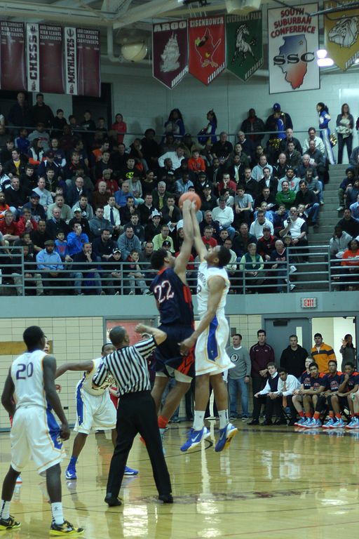 Parker opening jump ball at IHSA sectional championship