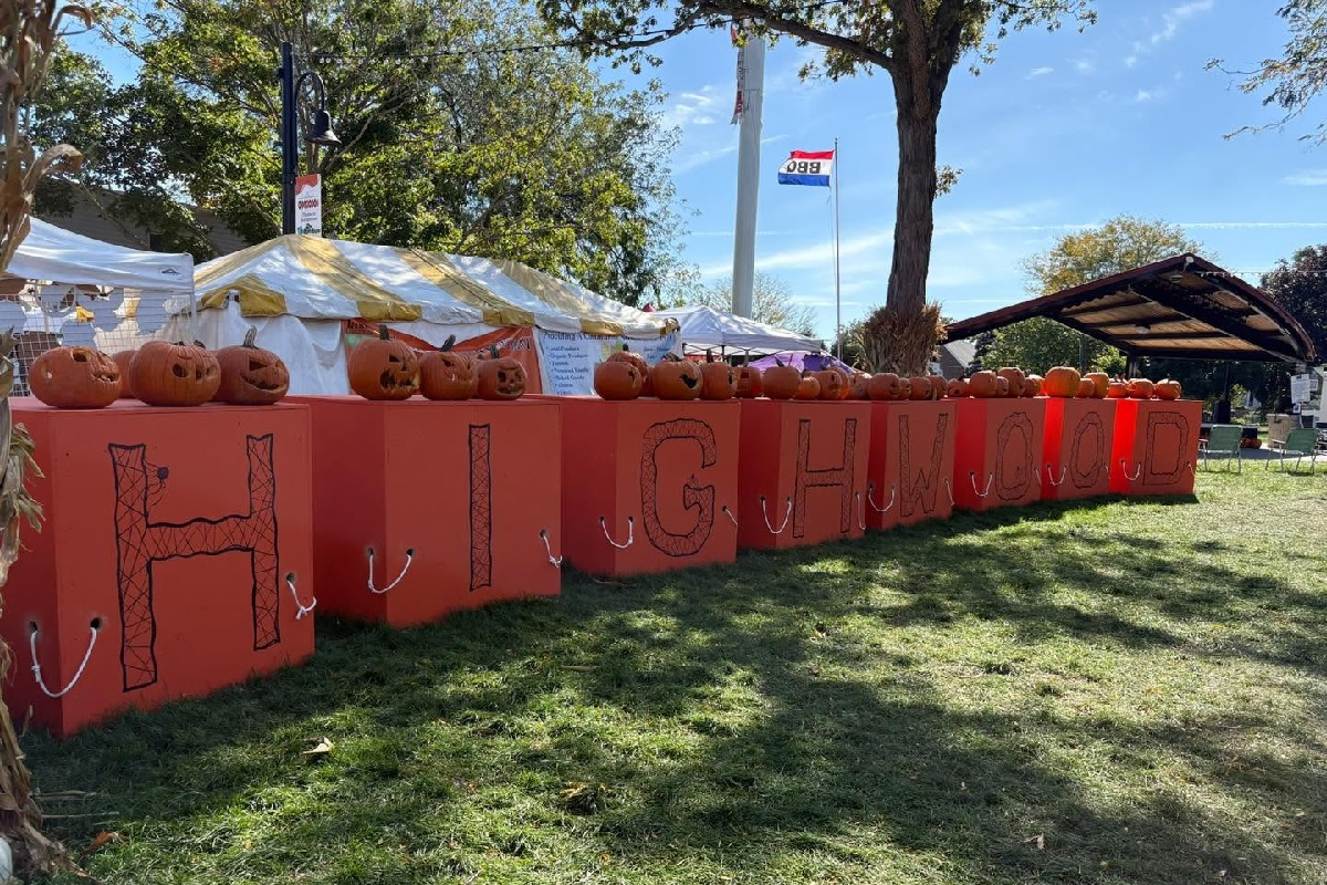 Blocks spelling out "Highwood" at the Great Highwood Pumpkin Festival