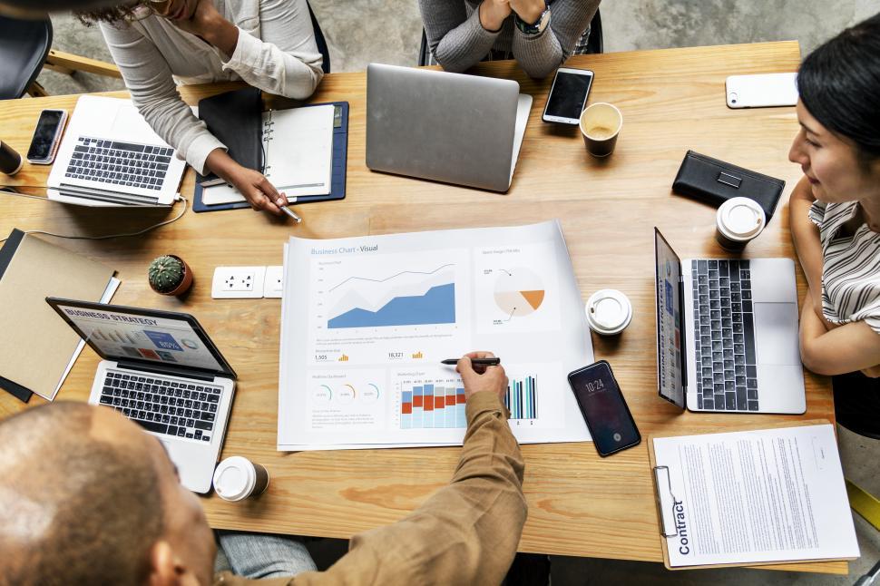 colleagues in a business meeting