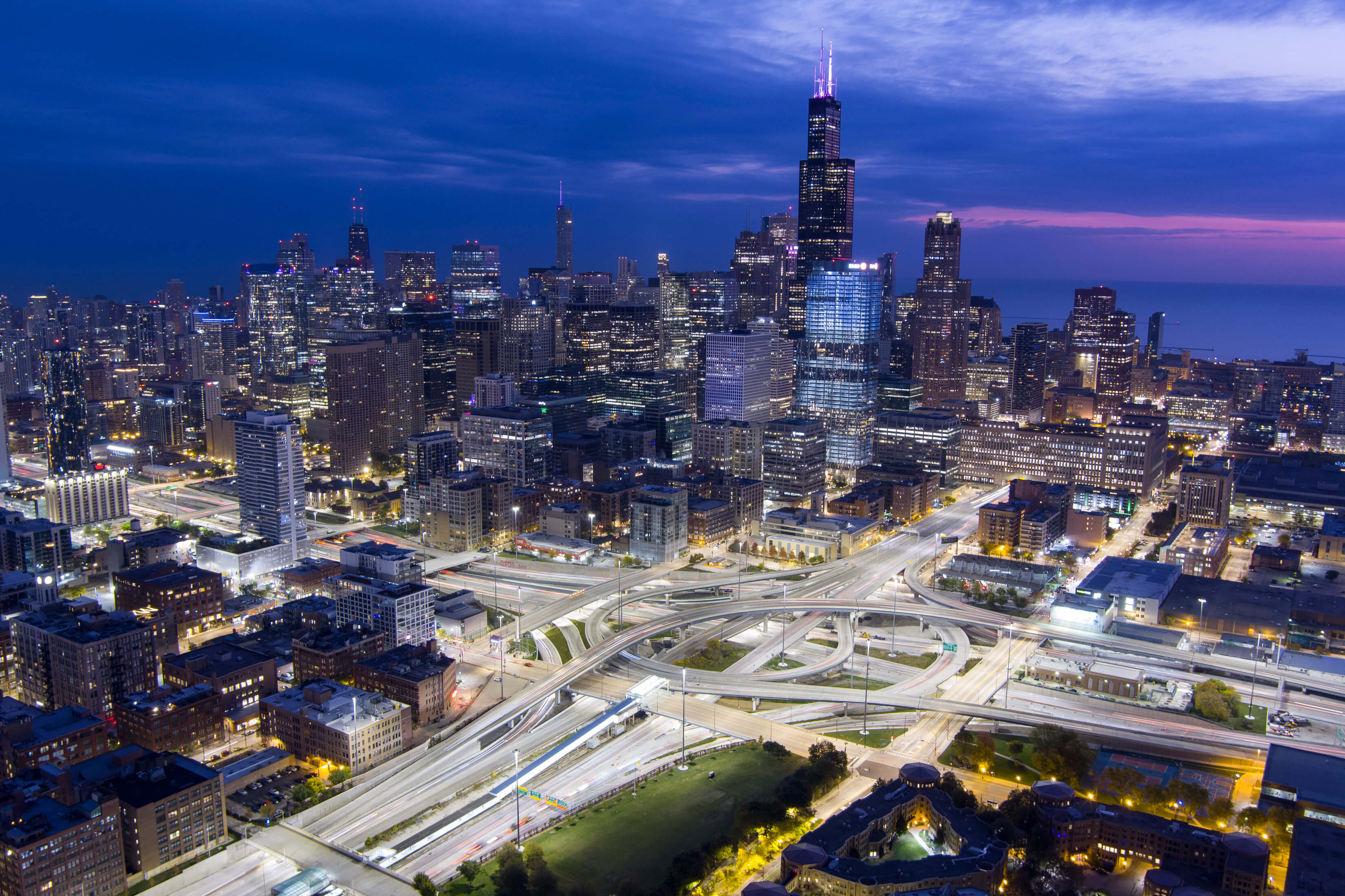 The Jane Byrne interchange after construction 