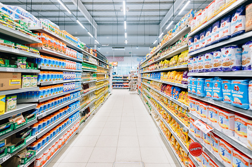 Stocked supermarket ready for business