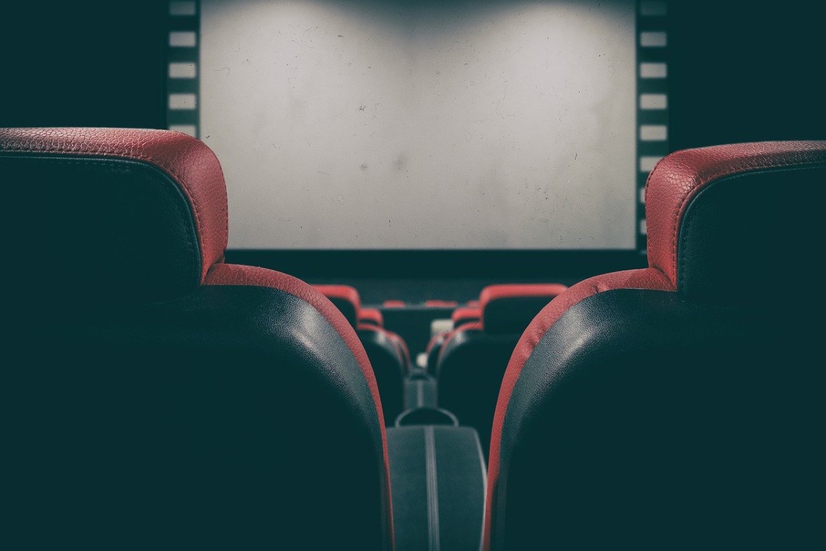 Movie theater seats and screen